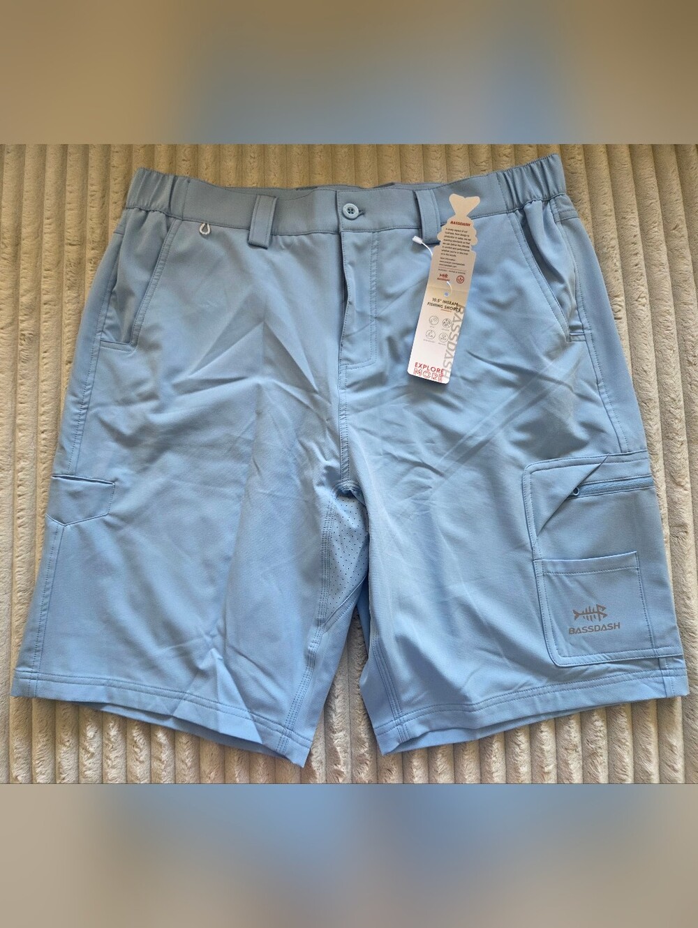 Men's Light Blue Bassdash Fishing Shorts
